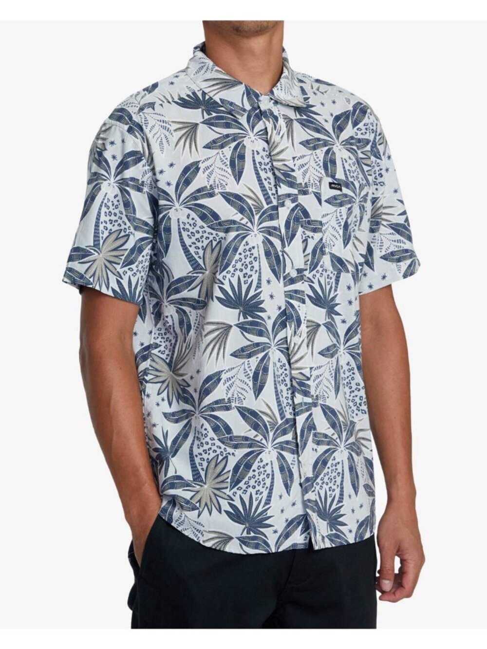 $60 RVCA Men’s Regular Fit Anytime Short Sleeves Shirt Button-Up Size XL